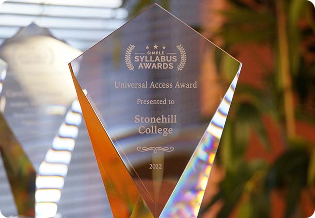 Syllabus Management Award Stonehill College