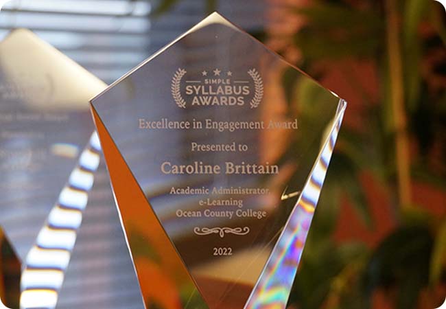 Syllabus Management Awards Ocean County College