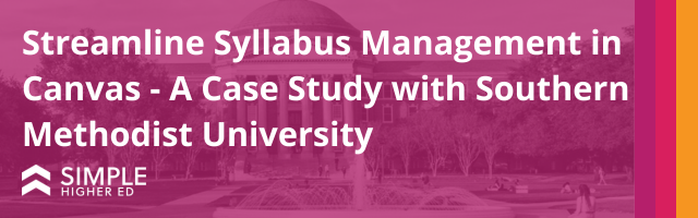 Southern Methodist University Webinar Banner - Simple Higher Ed