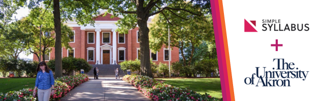 University of Akron and Simple Syllabus Webinar Banner