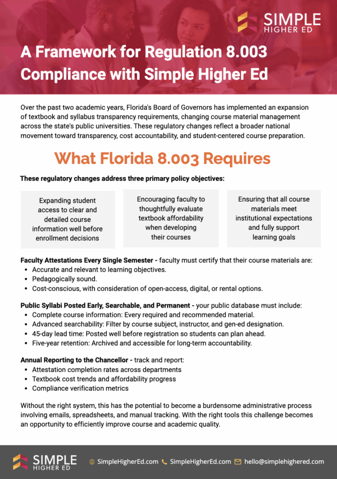 Florida Regulation 8.003 Compliance Made Simple - Simple Higher Ed